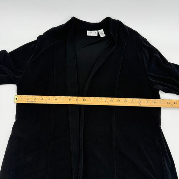 CHICO'S Traveler Open Cardigan Size 3 / US XL Slinky Wrinkle Free Short Sleeve - Picture 6 of 8